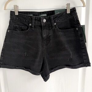 NWT Wild Fable Shorts High-Rise Rolled Cuff Black Denim Sz 4 / 2.5 Inseam